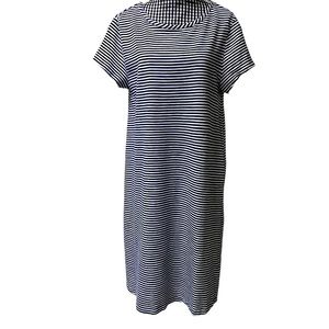 Vineyard Vines Navy Blue White Striped Sankaty Madaket Tee Shirt Dress Womens XS
